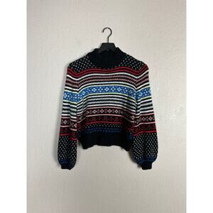 American Eagle Mock Neck Argyle Sweater Size Small